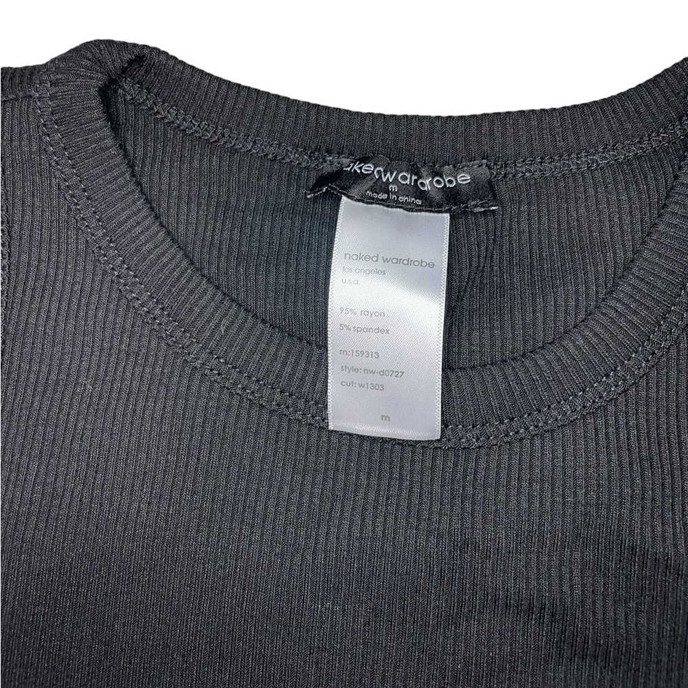 NWOT Naked Wardrobe Black Side Tie Asymmetrical Hem Tank Dress - Picture 9 of 10